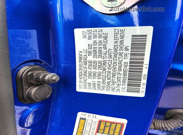 7FARW2H88ME014638 2021 HONDA CR-V Синий Вид наклейки с VIN-кодом
