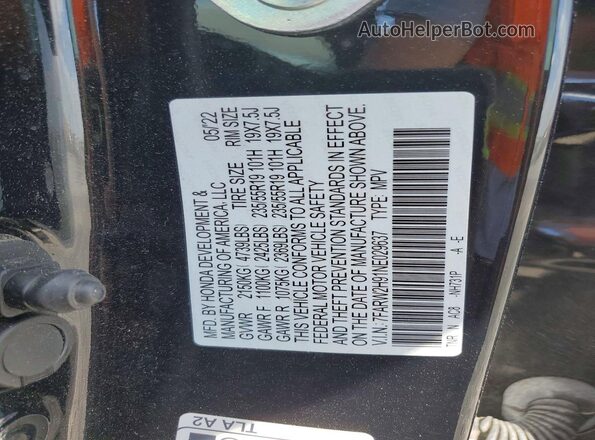 7FARW2H91NE029637 2022 HONDA CR-V Black VIN sticker view