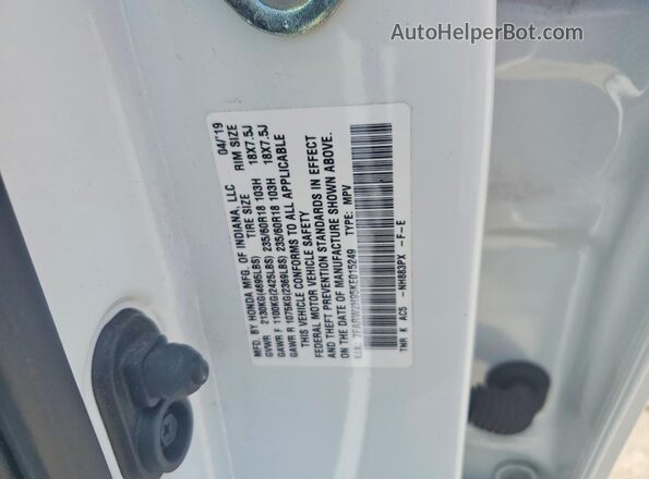 7FARW2H95KE015249 2019 HONDA CR-V White Вид наклейки з VIN-кодом