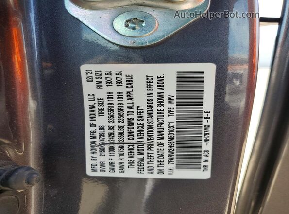 7FARW2H96ME010371 2021 HONDA CR-V Серый Вид наклейки с VIN-кодом