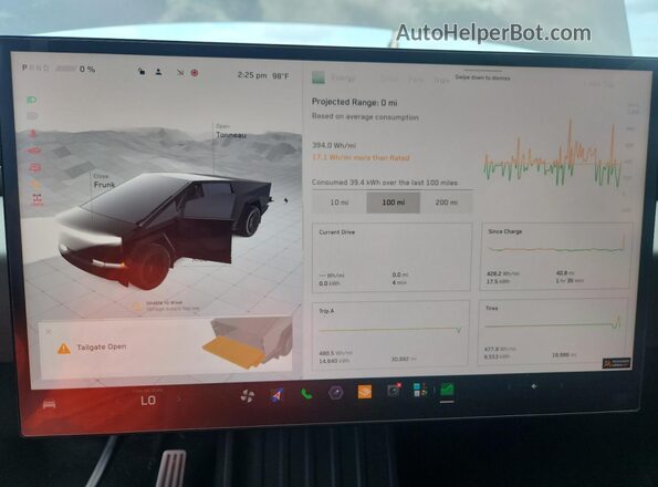 7G2CEHED3RA046892 2024 TESLA CYBERTRUCK Gray Widok zestawu wskaźników