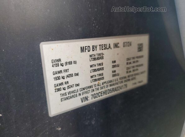 7G2CEHED5RA024179 2024 TESLA CYBERTRUCK Silver სალონის 360-გრადუსიანი ხედი