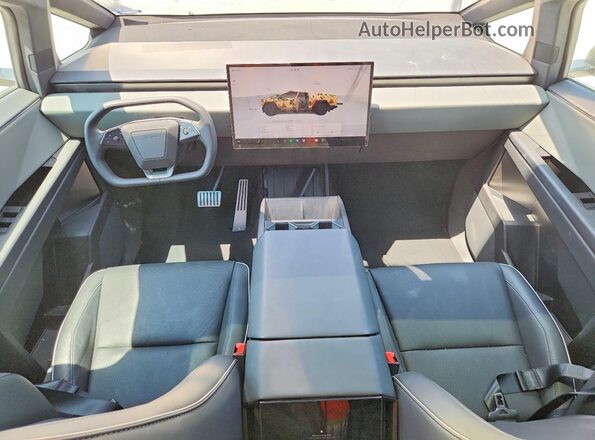 7G2CEHED6SA076023 2025 TESLA CYBERTRUCK Gray Widok deski rozdzielczej