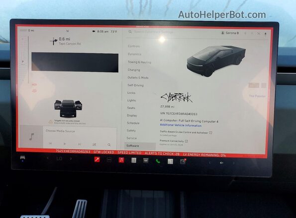 7G2CEHED8RA040263 2024 TESLA CYBERTRUCK Black Vista del cuadro de instrumentos