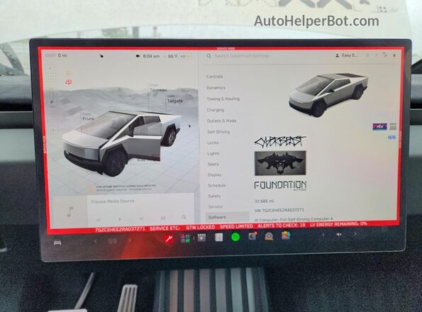 7G2CEHEE2RA037271 2024 TESLA CYBERTRUCK Black Սարքավորումների վահանակի տեսք