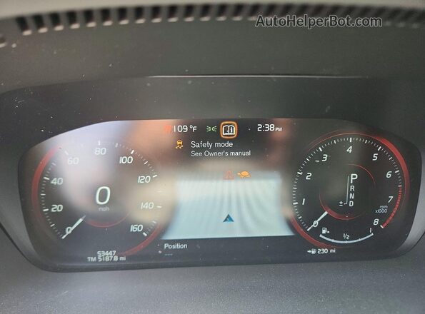 7JR102FK4LG047456 2020 VOLVO S60 White Instrument cluster view