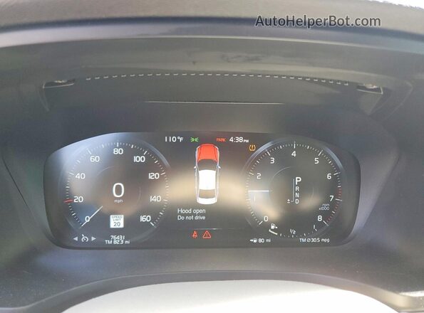 7JR102FK8LG047296 2020 VOLVO S60 Black Instrument cluster view