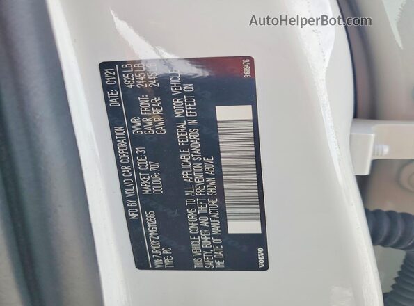7JR102FZ1MG112665 2021 VOLVO S60 White Vista del compartimento del motor