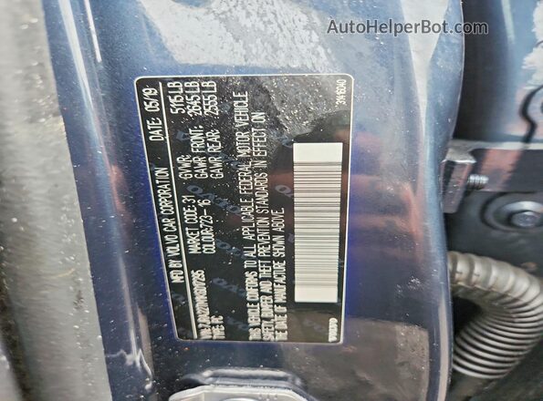 7JRA22TM1KG017295 2019 VOLVO S60 Blue ძრავის განყოფილების ხედი