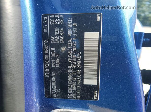 7JRA22TM9LG039367 2020 VOLVO S60 Blue Շարժիչի բաժամունքի տեսք