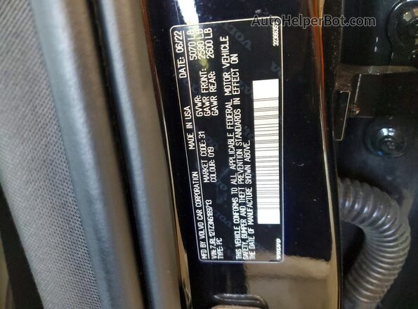 7JRL12TZ3NG189713 2022 VOLVO S60 Black Շարժիչի բաժամունքի տեսք