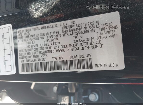 7MMVAAEW6TN143421 2026 MAZDA CX-50 HYBRID Черный Вид подкапотного пространства