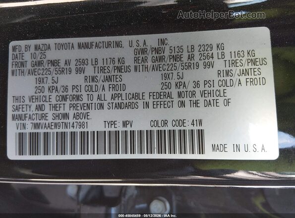 7MMVAAEW9TN147981 2026 MAZDA CX-50 HYBRID Black Vista del compartimento del motor