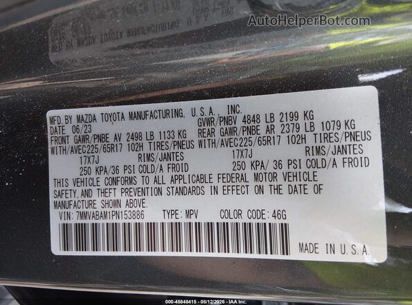 7MMVABAM1PN153886 2023 MAZDA CX-5 Gray Engine compartment view