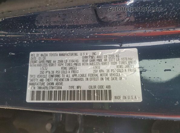 7MMVABBL0TN473894 2026 MAZDA CX-5 Blue VIN sticker view