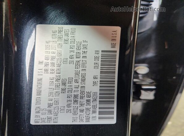 7MMVABBL1TN452956 2026 MAZDA CX-5 Black Widok naklejki z numerem VIN