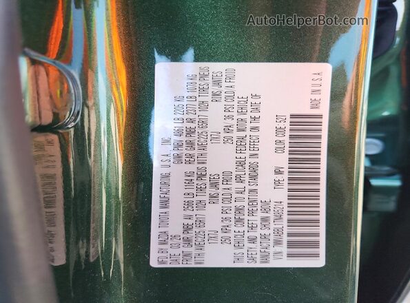 7MMVABBL1TN485214 2026 MAZDA CX-5 Green Widok wnętrza 360 stopni