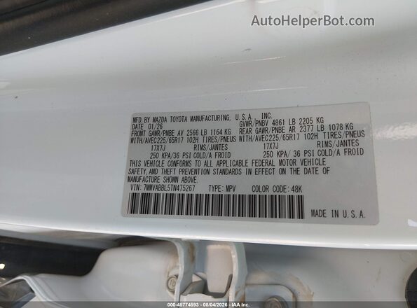 7MMVABBL5TN475267 2026 MAZDA CX-5 White Widok komory silnika