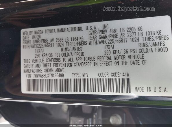 7MMVABBLXTN496499 2026 MAZDA CX-5 Black Շարժիչի բաժամունքի տեսք