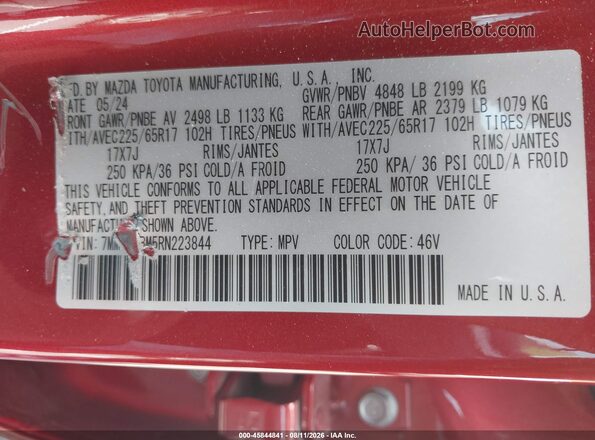 7MMVABBM5RN223844 2024 MAZDA CX-5 Красный 