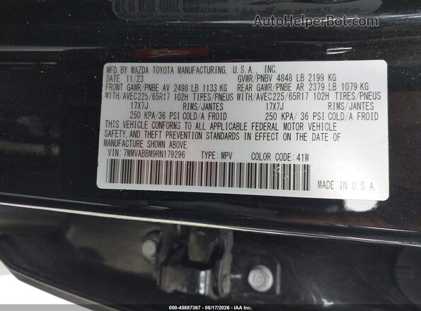 7MMVABBM9RN179296 2024 MAZDA CX-5 Black Widok komory silnika