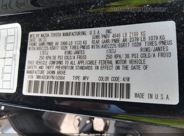 7MMVABCM1PN150984 2023 MAZDA CX-5 Black Vista del compartimento del motor