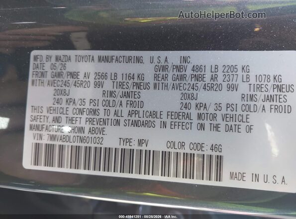 7MMVABDL0TN601032 2026 MAZDA CX-5 Gray ძრავის განყოფილების ხედი