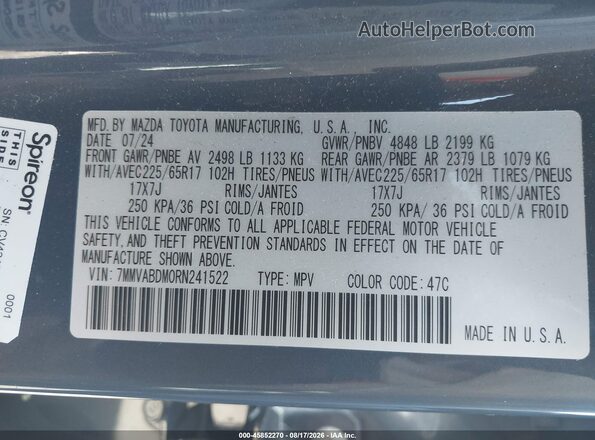 7MMVABDM0RN241522 2024 MAZDA CX-5 Gray Engine compartment view