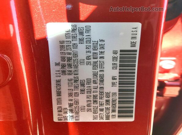 7MMVABDM2RN217268 2024 MAZDA CX-5 Red VIN sticker view