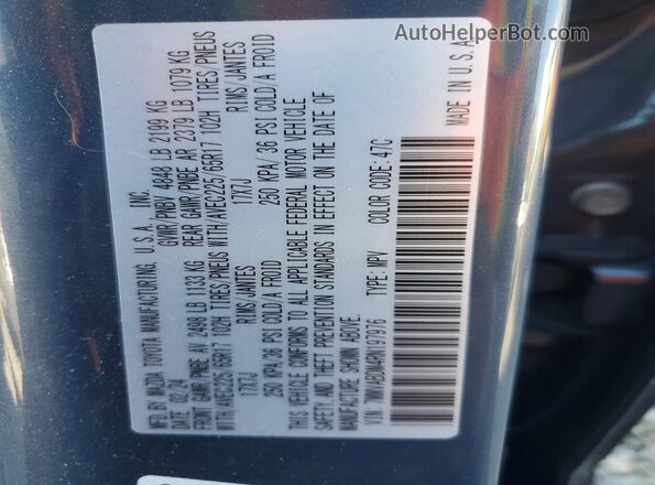 7MMVABDM4RN197976 2024 MAZDA CX-5 Blue VIN կոդի պիտակի տեսք