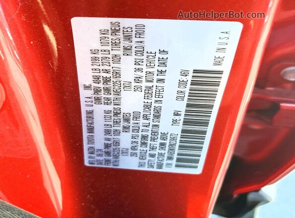 7MMVABDMXRN239972 2024 MAZDA CX-5 Burgundy VIN կոդի պիտակի տեսք