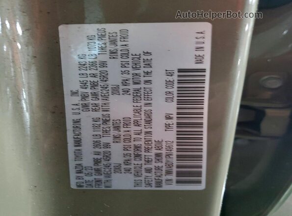7MMVABDY1PN149612 2023 MAZDA CX-5 Beige Widok naklejki z numerem VIN