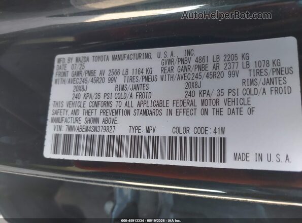 7MMVABEM4SN379827 2025 MAZDA CX-5 Black Engine compartment view
