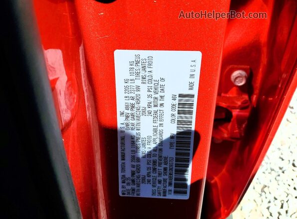 7MMVABEM5SN393753 2025 MAZDA CX-5 Red Vista de la etiqueta del VIN