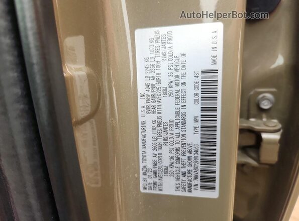 7MMVABXY2PN134063 2023 MAZDA CX-5 Tan Vista de la etiqueta del VIN