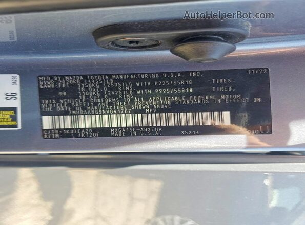 7MUDAABG9NV041767 2022 TOYOTA COROLLA Blue სალონის 360-გრადუსიანი ხედი