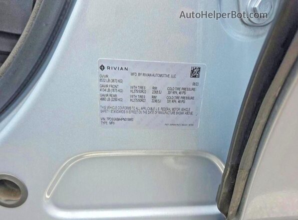 7PDSGABA4PN019950 2023 RIVIAN R1S Gray Rear seats view