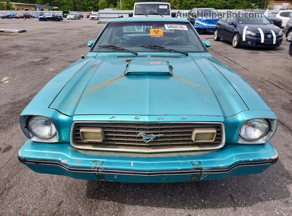 7R03F102360 1977 FORD MUSTANG Turquoise Вид ззаду