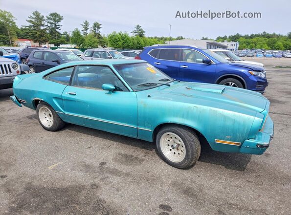 7R03F102360 1977 FORD MUSTANG Turquoise Вид спереду