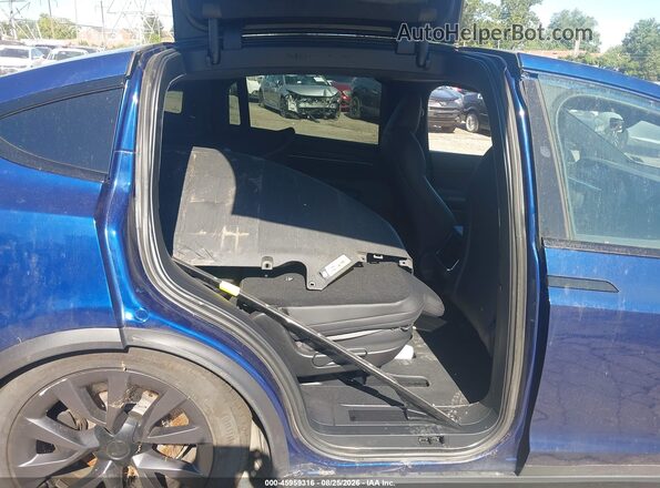 7SAXCAE56RF455758 2024 TESLA MODEL X Blue Vista de la etiqueta del VIN