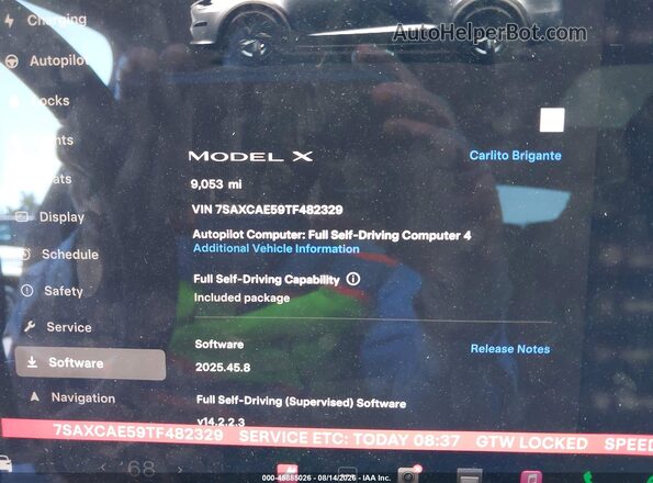 7SAXCAE59TF482329 2026 TESLA MODEL X Silver Widok tylnych siedzeń