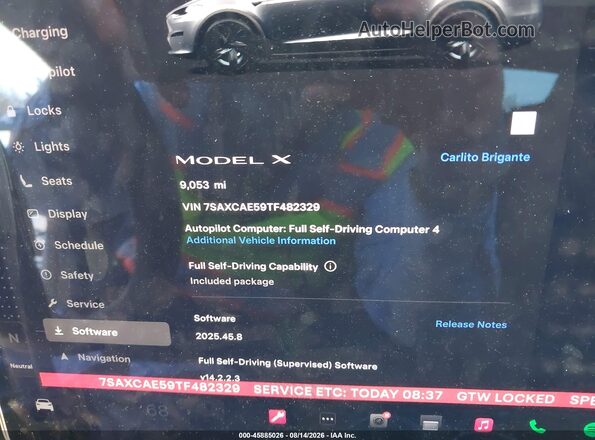 7SAXCAE59TF482329 2026 TESLA MODEL X Silver 