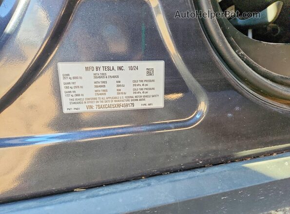 7SAXCAE5XRF459179 2024 TESLA MODEL Green Engine compartment view