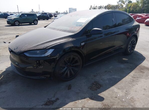 7SAXCBE50SF464824 2025 TESLA MODEL X Black წინა მარცხენა ხედი სამი მეოთხედიდან