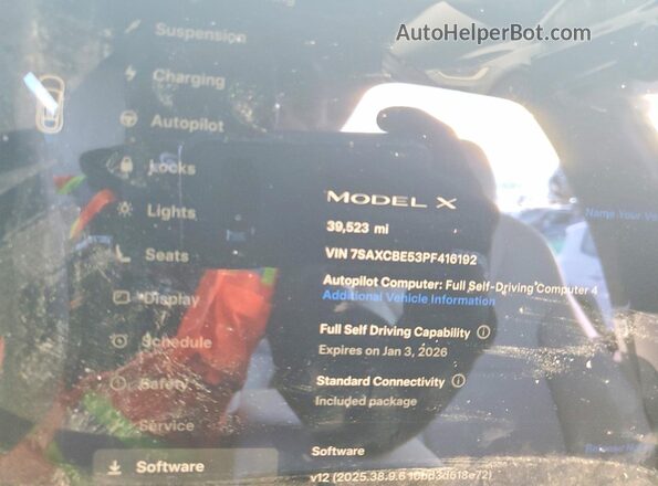 7SAXCBE53PF416192 2023 TESLA MODEL Gray ხელსაწყოთა პანელის ხედი