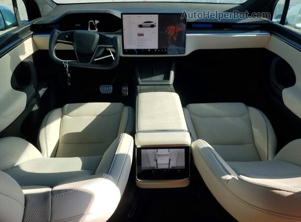 7SAXCBE63NF349390 2022 TESLA MODEL White Առջևի վահանակի տեսք