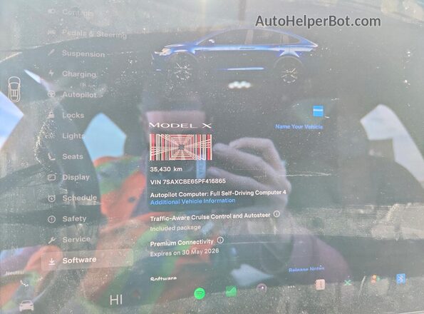 7SAXCBE65PF416865 2023 TESLA MODEL Blue Вид щитка приладів