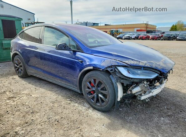 7SAXCBE65PF416865 2023 TESLA MODEL Blue Передня права чверть