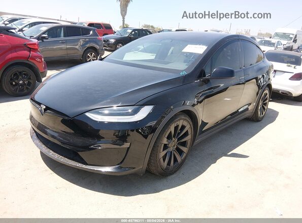 7SAXCBE69NF357171 2022 TESLA MODEL X Black წინა მარცხენა ხედი სამი მეოთხედიდან