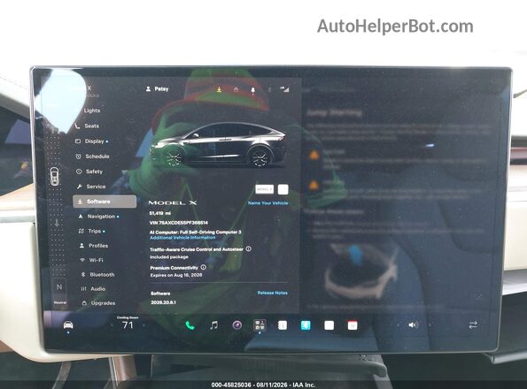 7SAXCDE55PF368514 2023 TESLA MODEL X Серый Вид задних сидений